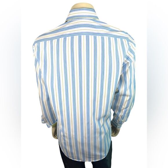 Thomas Dean L/S Casual Striped Dress Shirt Great Pre-Loved Condition Size L - Picture 2 of 11